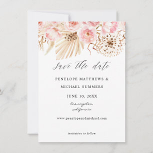 Save The Date Bohème Rose Floral Enregistrer La Date