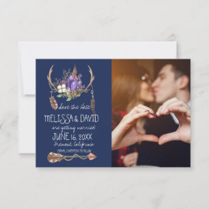 Save The Date Bohemian Antler Enregistrer la date - Photo