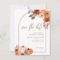 Boho Arch Automne Citrouille Floral Terracotte