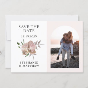 Save The Date Boho Arch Dusty Orchids Mariage photo