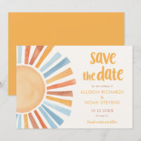 Save the Date boho bohemian sunshine sun