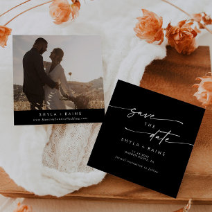 Save The Date Boho Chic COLOR ÉDITABLE Carré Photo Retour