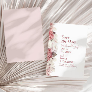 Save The Date Boho Chic Dusty Rose Hydrangea Mariage