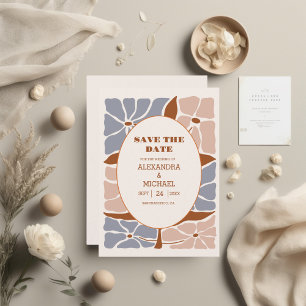 Save The Date Boho Chic Retro Floral Mariage