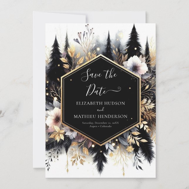 Save The Date Boho Classic Enchanted Forest Weddin (Devant)