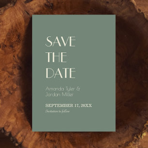 Save The Date Boho Deco d'automne   Mariage vert Sage