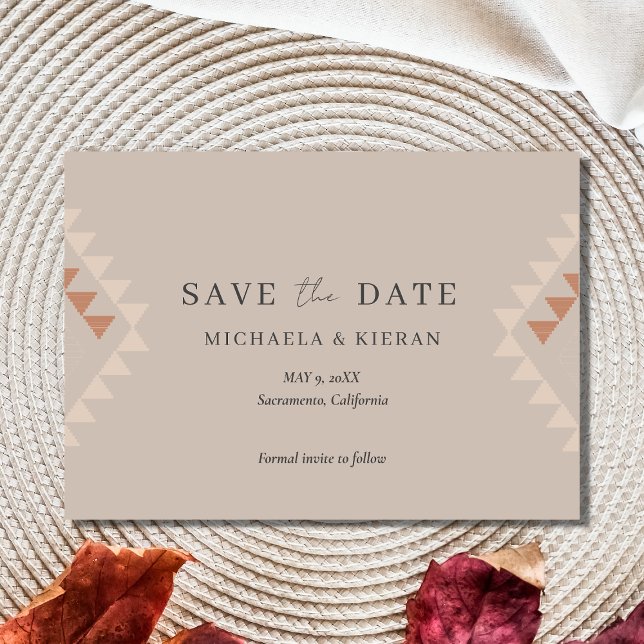 Save The Date Boho Desert Photo Mariage Enregistrer La Date (Créateur téléchargé)