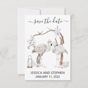 Save the Date Boho Flamingo Tropical