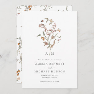 Save The Date Boho Fleur sauvage Enregistrer La Date