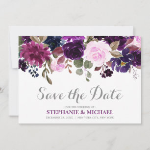 Save The Date Boho floral de lavande violette Enregistrer la dat
