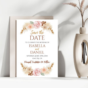 Save The Date Boho Floral Earth Tones Mariage Enregistrer La Dat