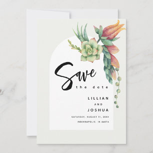 Save The Date Boho Floral moderne Botanique Mariage Succulent