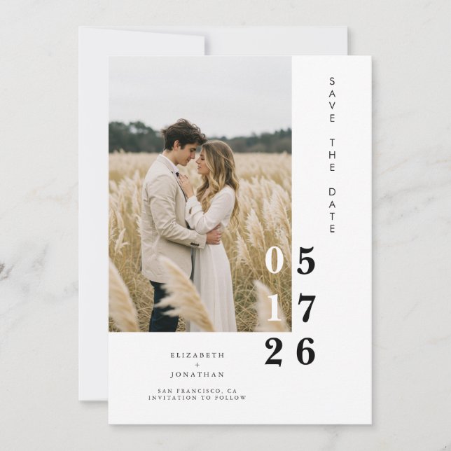 Save The Date Boho Imprimable Whimsical Mariage unique (Devant)