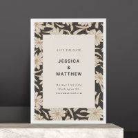 Boho Ivory et Floral noir Moderne Mariage unique