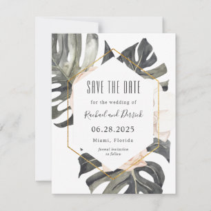 Save The Date Boho Mariage tropical Sauvez la Date avec la Photo