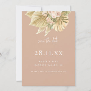Save The Date Boho moderne Pampas Herbe Floral Rose