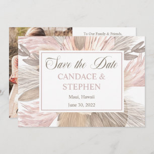 Save The Date Boho Pampas Grass Photo Enregistrer la date