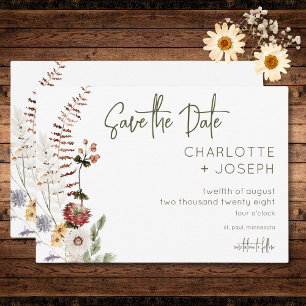 Save The Date Boho Pastel Fleur sauvage Moderne Floral Mariage