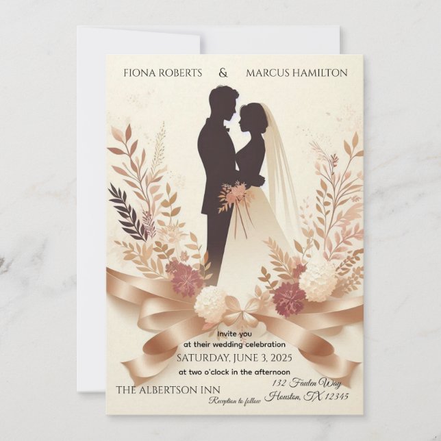 Save The Date Boho Romantique Floral Rustique Élégant Mariage (Devant)