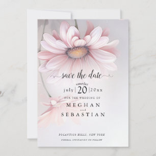 Save The Date Boho Rose Daisy