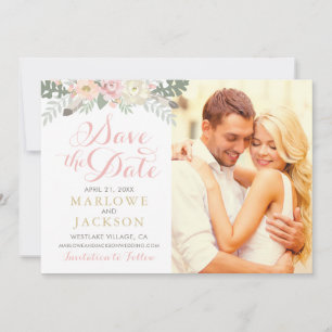 Save The Date Boho rose et or floral Mariage photo