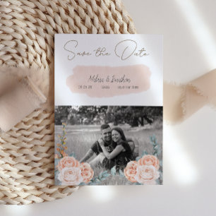 Save The Date Boho Rose Floral Image Moderne Enregistrer La Date