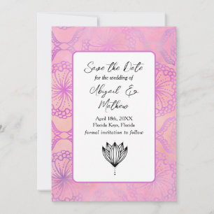 Save The Date Boho rose moderne Inde tropicale Sauvez la date