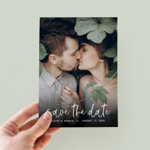 Save The Date Boho Script Photo Overlay Enregistrer la date