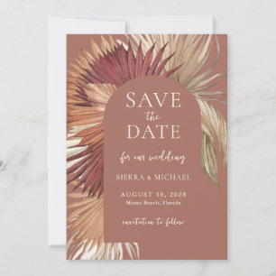 Save The Date Boho Tropical Fan Palms Wedding Enregistrer la dat