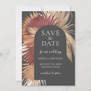 Save The Date Boho Tropical Fan Palms Wedding Enregistrer la dat