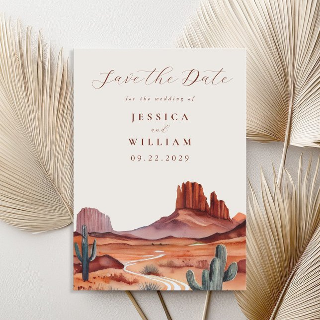 Save The Date Boho Watercolor Desert Mariage (Créateur téléchargé)
