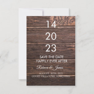 Save The Date Bois Rustique Patiné Heureusement Jamais Après Aud