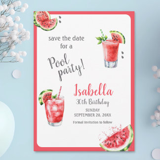 Save The Date Boissons de la Piscine de pastèque