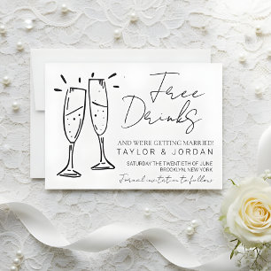 Save The Date Boissons Gratuites Amusantes et Nous Nous Marions