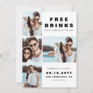 Save The Date Boissons Gratuites Drôle 4 Photo Mariage