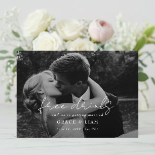 Save The Date Boissons Gratuites Élégant Moderne Romantique Phot