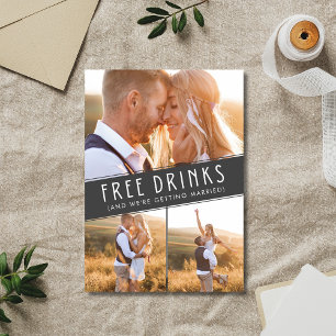 Save The Date Boissons gratuites Photo Collage Mariage Enregistr