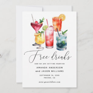 Save The Date Boissons Gratuites. Photo de cocktails modernes dr