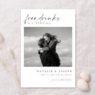 Save The Date Boissons Gratuites   Photo de mariage romantique m