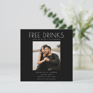 Save The Date Boissons gratuites Photo Funny Wedding Enregistrer