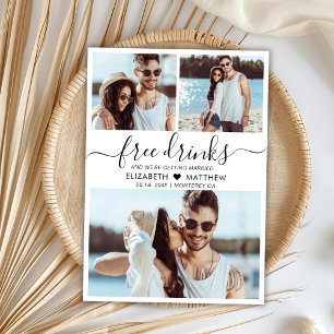 Save The Date Boissons gratuites Script Modern Photo Collage Mar
