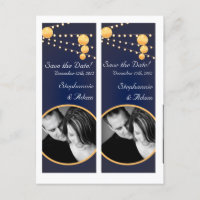 Save the Date Book Mark Favours Paper Lanterns Blu