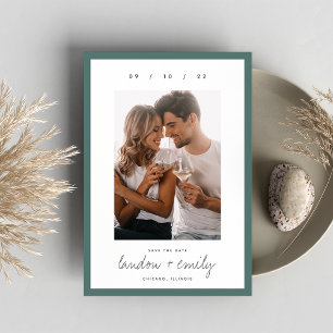 Save The Date Bordure classique Photo verticale simple et élég