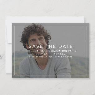 Save The Date Bordure simple superposition photo 2025 Graduation
