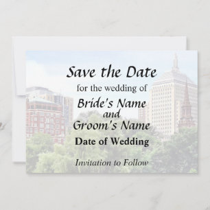 Save The Date Boston MA - Vue depuis Boston Public Garden