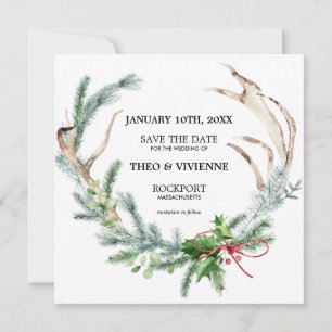 Save The Date Botanique d'hiver rustique Enregistrer la date