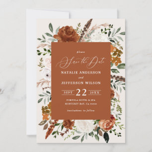 Save The Date botanique naturel rustique élégant mariage moderne