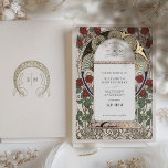 Save the Date Bougainvillea Burgundy Gold Wedding<br><div class="desc">Art Nouveau Vintage Floral Burgundy & Gold Wedding Save the Date Invitations by Alphonse Mucha in a romantic and whimsical design using Real Gold Foil. Victorian flourishes complement classic art deco fonts. Please enter your custom information, and you're done. If you wish to change the design further, simply click the...</div>