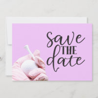 Boule de golf et gant rose sur rose pour femme
