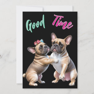 Save The Date Bouledogue français amoureux Saint-Valentin